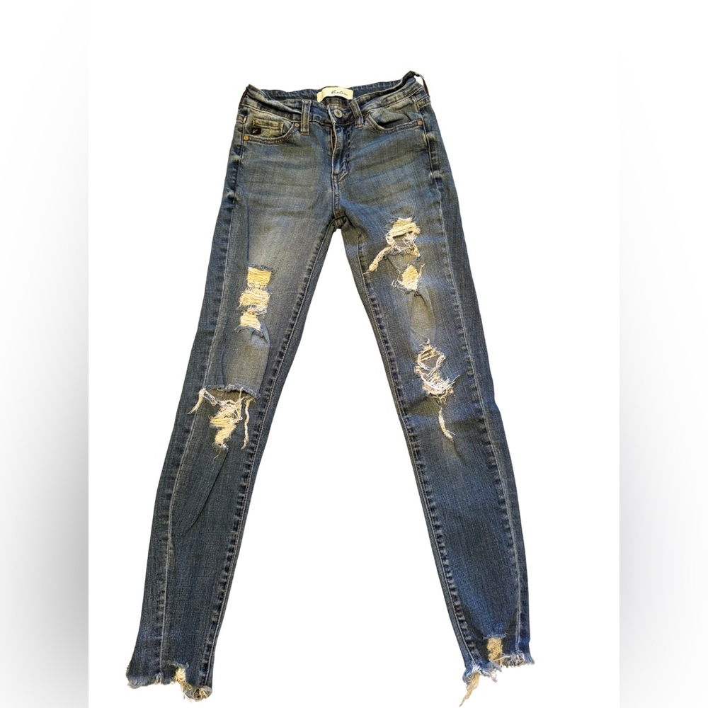 KanCan Distressed Skinny Blue Denim Jeans Size 3 25 - Picture 7 of 7